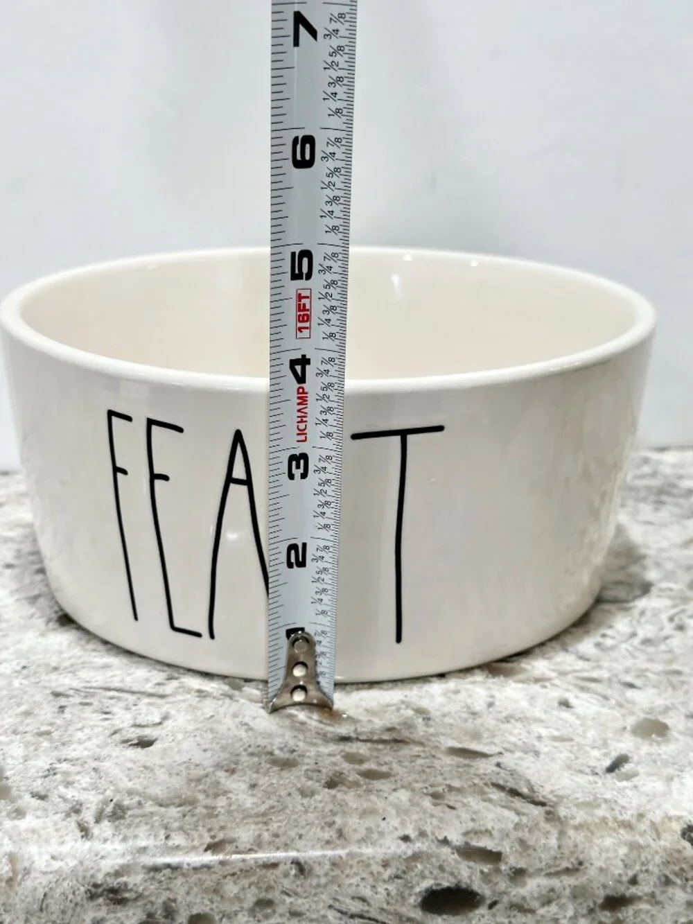 Rae Dunn by Magenta FEAST Dog Pet Food Water Bowl Artisan Collection 8 Inch XL